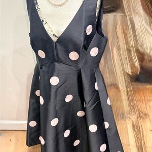 Kate Spade Black and Pink Polka Dot Mini Dress